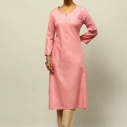 Rangriti Floral Woven Design Straight  Kurta with Trousers-picture-26