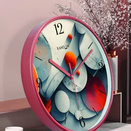 RANDOM White & Grey Printed Analogue Contemporary Wall Clock-image-97