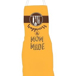 THEYAYACAFE Mother's Day Yellow & Brown Printed Velvet Waterproof Apron-image-37