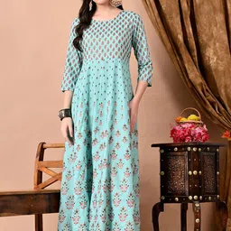 Jaipurite Women Floral Printed Round Neck Anarkali Kurta-picture-14