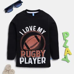 Here&Now X Game Begins Boys Typography Printed Pure Cotton T-shirt-image-30