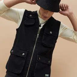 SmileyWorld Men Denim Jacket with Patchwork-picture-10