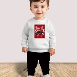MITANSH Kids Printed Round Neck Sweatshirt With Jogger-41
