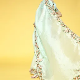 Mitera Sequinned Embroidered Net Saree image 3