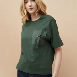 Fame Forever by Lifestyle Women Solid Round Neck Cotton T-shirt-image-30