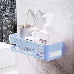 Self Adhesive Multi-Purpose Wall Hanging BATHROOM floating Shelf (PACK OF 1) Plastic Wall Shelf-image-33