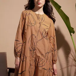 Vara By Vishudh Poplin Printed Short Tiered Dress-picture-5