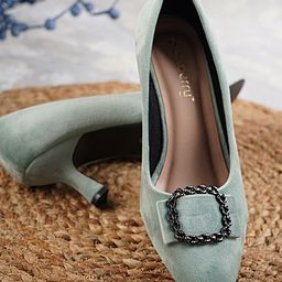 DressBerry Women Embellished Velvet Stiletto Pumps-21