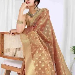 TASRIKA Woven Design Zari Tissue Saree With Unstitched Blouse Piece-picture-27