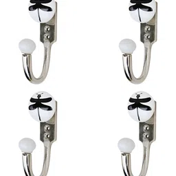 IndianShelf Black 4 Pcs Ceramic Butterfly Wall Hooks Door Hangers For Clothes-image-13