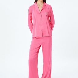 Koton Women Lapel Collar Night suit-image-30