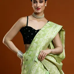 Mitera Floral Woven Design Zari Chanderi Saree-picture-24