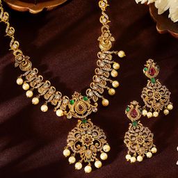 Priyaasi Gold-Plated Stone-Studded Jewellery Set-21