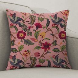 CASABLEU Cabal Rose & Green 2 Pieces Floral Embroidered Square Cushion Covers-image-15