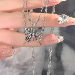 seaa enterprises Butterfly Necklace Clavicle Chain Rhinestones Pendant Necklace For Women-picture-29