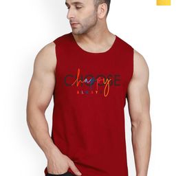 SLOWLORIS Pack Of 2 Printed Combed Cotton Gym Vests VSL26 CMB(CHS MAROON)(NVR YELLOW)-image-86