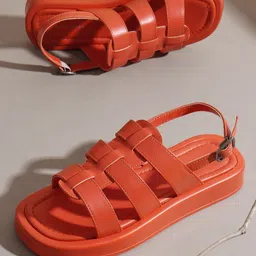 Chemistry Women Solid Buckle Regular Open Toe Flats-image-24