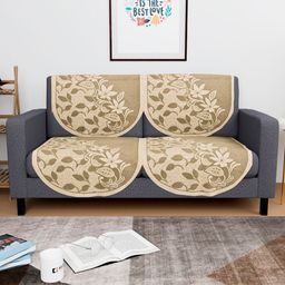 Myntra Elegant Homes Grey & Beige Cotton 2 Seater Sofa Cover-image-11