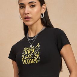 COLOR CAPITAL Print Cotton Crop Top-image-99