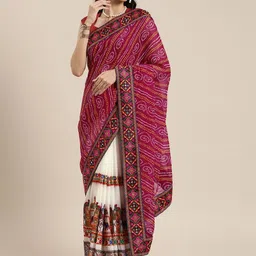 DIVASTRI Bandhani Embroidered Pure Georgette Bandhani Saree-picture-23