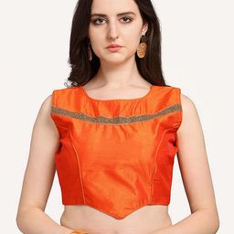 Kaizen TEXO FAB Orange & Cream-Coloured Printed Semi-Stitched Lehenga & Unstitched Blouse With Dupatta image 2