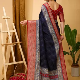 KALINI Checked Zari Kanjeevaram Saree image 5