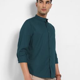 Peregrine by Pantaloons Slim Fit Mandarin Collar Pure Cotton Casual Shirt-image-88
