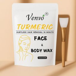 VENVO Face & Body Turmeric Wax Powder With Brush- 100 g-6