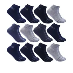 Akeeta Unisex Set Of 12 Striped Cotton Ankle Length Socks-picture-10