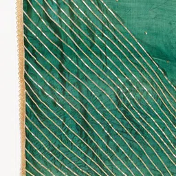 Clora Creation Green Embroidered Dupatta with Gotta Patti image 4
