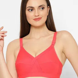 Floret Pack of 2 Pink & Red Non Wired Full Coverage Everyday Bra image 2