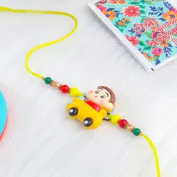 Sangria Kids Artificial Beaded Thread Rakhi With Roli Chawal Chandan & Mish-52