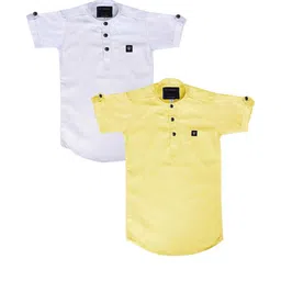 OJ TREND Kids-Boys White Kurtas-picture-24