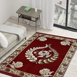 RADECOR Maroon Solid Anti-Skid Carpet-9