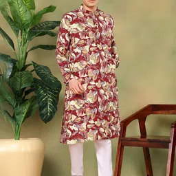 TATTVA Men Floral Printed Kurta with Pyjamas-picture-44