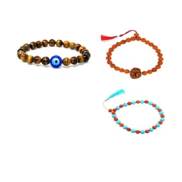 Divine souvenirs Set Of 3 Unisex Artificial Beaded Elasticated Bracelets image 1