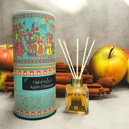 GLOBAL AROMA Blue & Red Apple Cinnamon Reed Aroma Oil Diffuser & Sticks 100ml-5