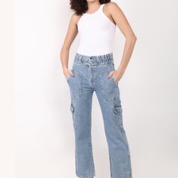 SACHIVA FASHION Unisex Regular Fit High Rise Light Fade Stretchable Jeans-image-17