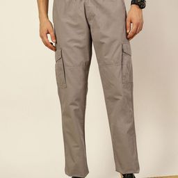 Thomas Scott Men Smart Slim Fit Mid-Rise Easy Wash Cargos Trousers-image-93
