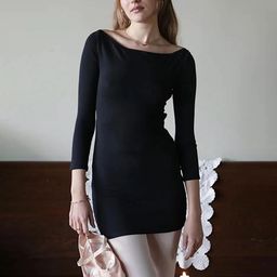 LULU & SKY Solid Bodycon Mini Dress-image-78