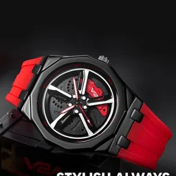 V2A Men Racing Rotating Dial & Straps Analogue Watch V2A-CS-2420-S-Rd image 3