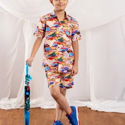 BEBE UNICORN Boys Printed Shirt with Shorts-image-68