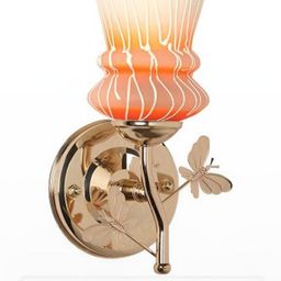 Somil Premium Designer Glass Wall / Night Lamp Elegant & Stylish Dcor Accent for Modern Interiors, color- - Orange, White; Size,- 20 X 18 X 27.5 CM-image-96