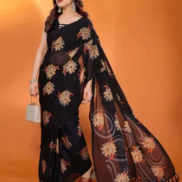 Anouk Floral Printed Zari Saree-picture-50