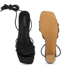 Justin Whyte Leather Block Pumps with Laser Cuts image 2
