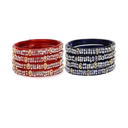 SOMIL Set of 20 Red Alloy Bangles-image-52