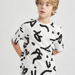 DeFacto Boys Printed Raw Edge T-shirt-9