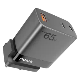 noise Power 65W Type A & Type C 3-Port Fast Charger (Adapter Only, GaN Technology, Black) image 4