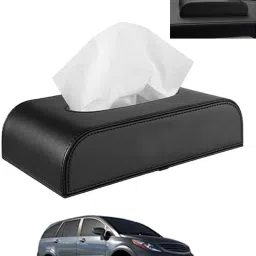 Black Tissue Holder Leatherite/Include Tissue/Save Space For Home/Car/Office-20 Vehicle Tissue Dispenser-picture-36