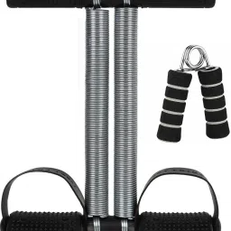 Combo Of Double Spring Tummy Trimmer With Hand Gripper For Men And Women Fitness Accessory Kit Kit-23